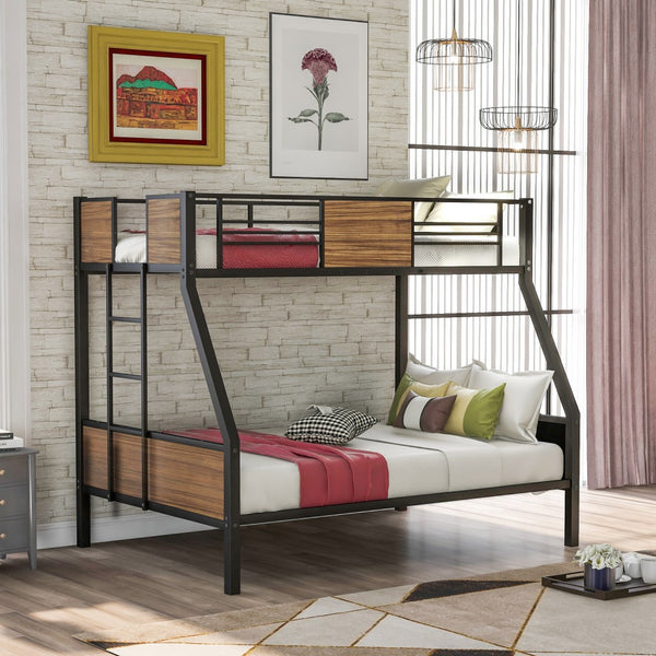 Black Brown Twin Over Full Bunk Bed