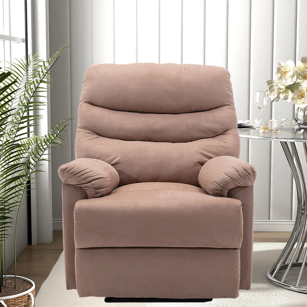 Primo Beige Suede Massaging Recliner Chair