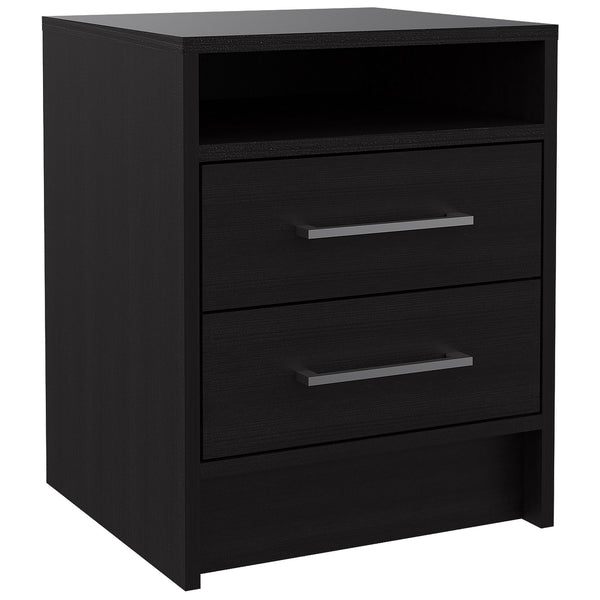 Light and Dark Oak Two Drawer Nightstand