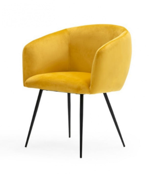 Yellow Velvet Modern Dining Chair