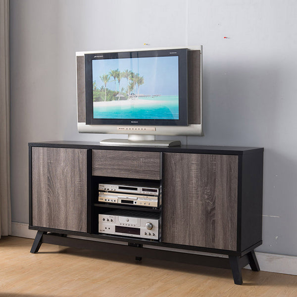 Black and Distressed Gray TV Console