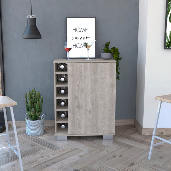 Light Gray Bar Cabinet with One Door Panel