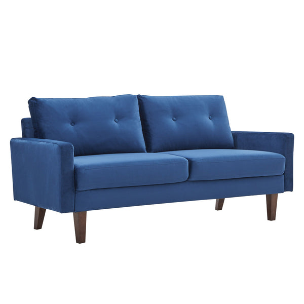 Blue Velvet Modern Tufted Modular Sofa