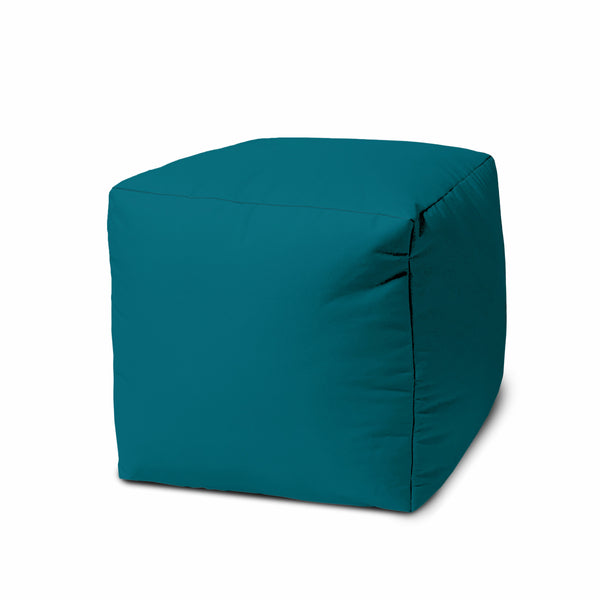 17  Cool Dark Teal Solid Color Indoor Outdoor Pouf Cover