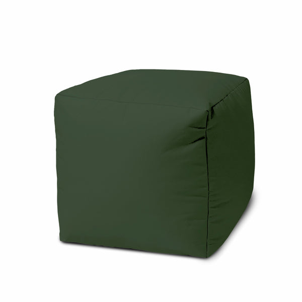 17  Cool Moss Green Solid Color Indoor Outdoor Pouf Cover