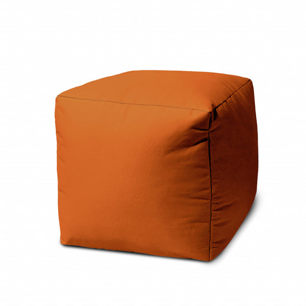 17  Cool Tera Cotta Orange Solid Color Indoor Outdoor Pouf Cover