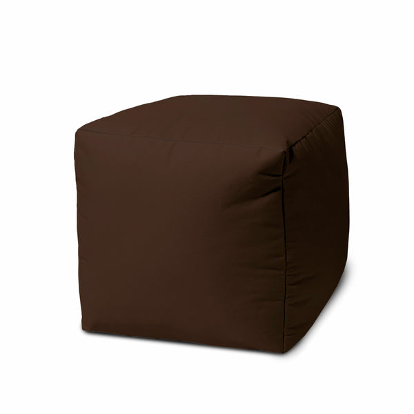 17  Cool Dark Chocolate Brown Solid Color Indoor Outdoor Pouf Cover