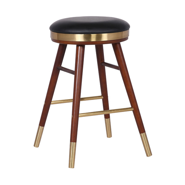 26" Grey Faux Leather Backless Counter Stool